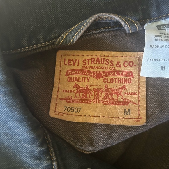 Vintage New Old Stock Levi's Men's Trucker Jacket Rust 705070604 Men’s Medium - Picture 9 of 13